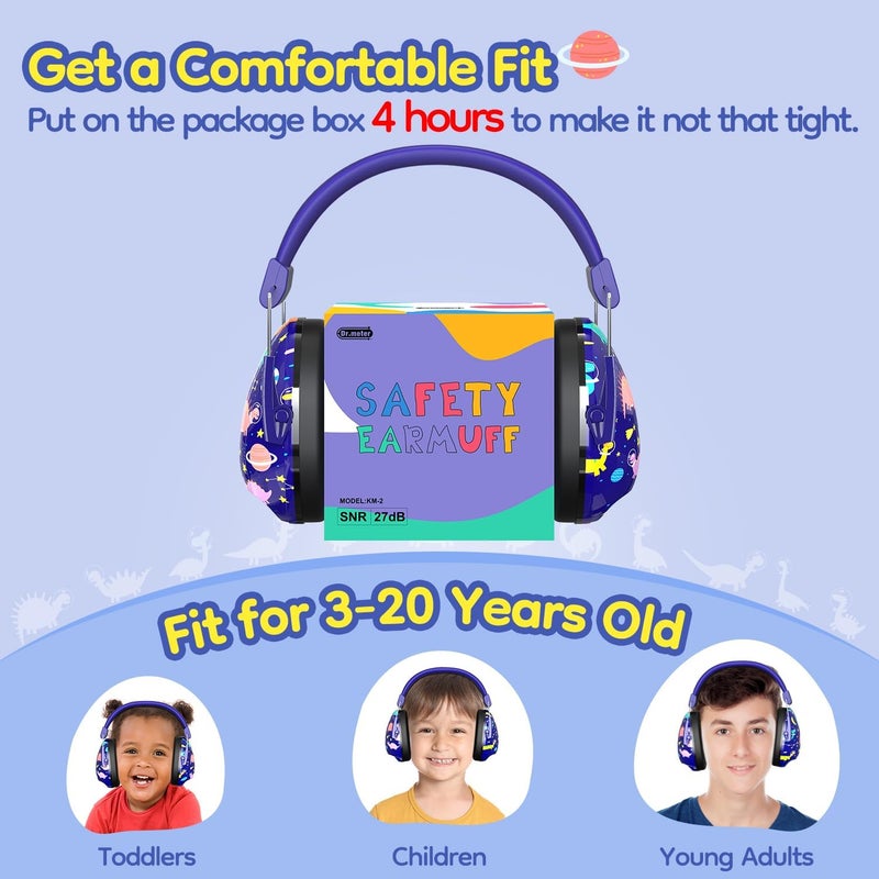 Dr.Meter Noise Cancelling Headphones for Kids Adults: 27SNR Adjustable Ear Muffs for Noise Reduction- Kids Ear Protection for Monster Jam, Airplane, Fireworks, Concerts and Sports Events - Image 5